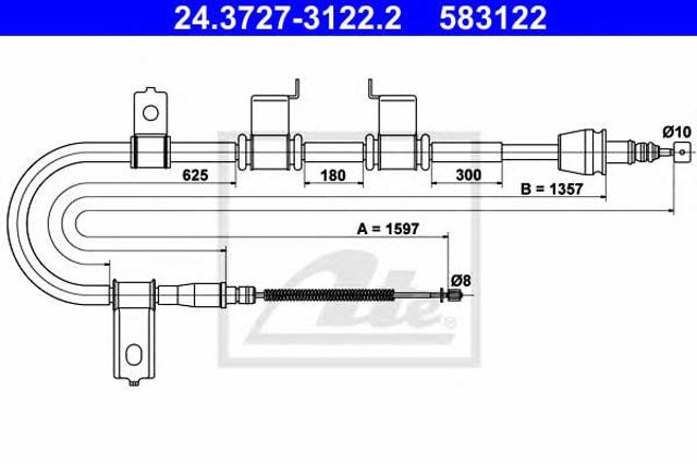 Cable de freno de mano trasero izquierdo para Hyundai Getz TB