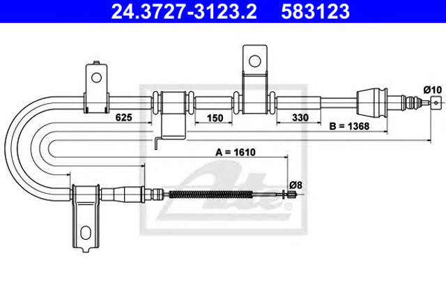Cable de freno de mano trasero derecho para Hyundai Getz TB
