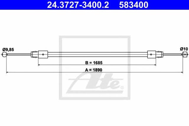 Cable de freno de mano delantero  24372734002 ATE