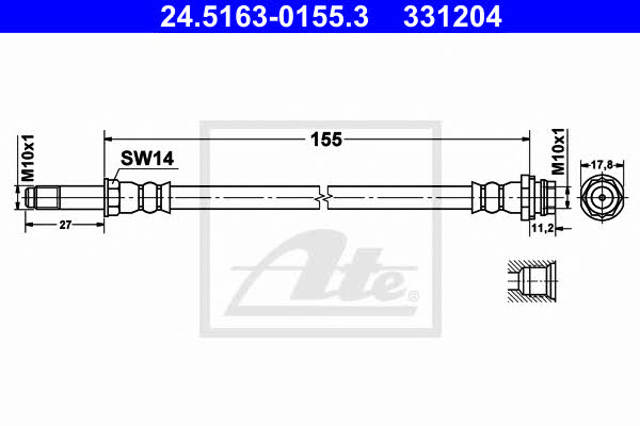 Tubo flexible de frenos delantero Ford Fiesta VI (CB1)
