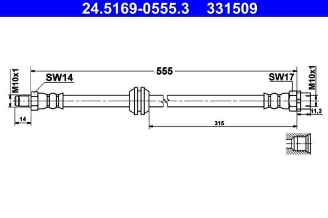 Tubo flexible de frenos delantero BMW 7 (E65, E66, E67)