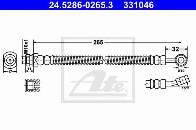 Tubo flexible de frenos delantero I10 hatchback (2007-2010) original desde 15,19 €