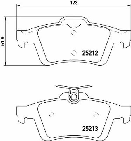 Pastillas de freno traseras 2521201 TEXTAR