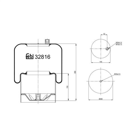 Bolsa neumática del eje 32816 FEBI