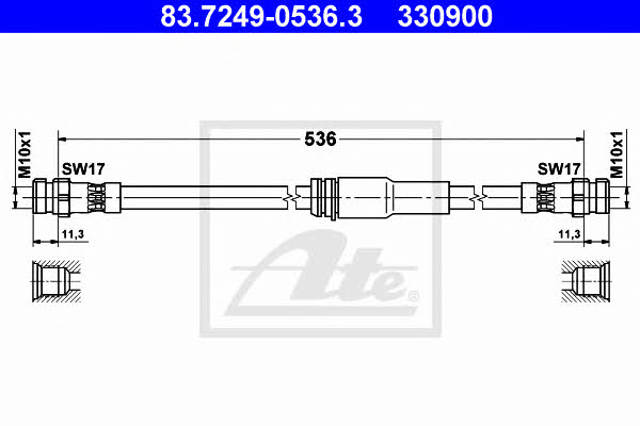 Tubo flexible de frenos delantero Volkswagen Passat  (3C2)