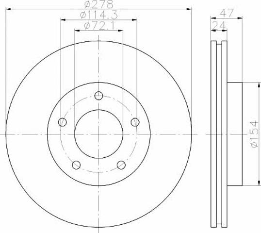 Disco de freno delantero para Ford Maverick II (1N2)