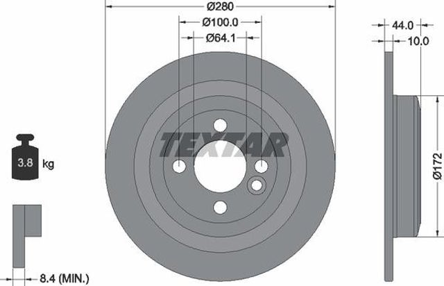 Frenos traseros 92234003 TEXTAR