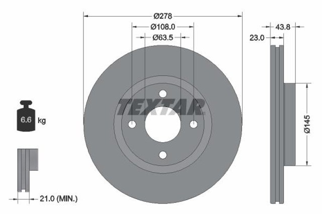 Disco de freno para Ford Fiesta 
