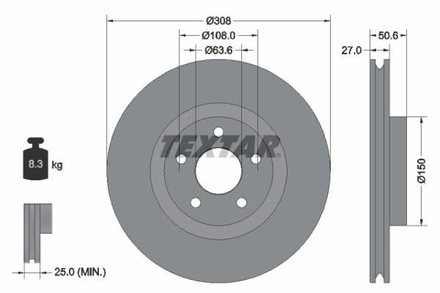 Precio del repuesto Disco de freno delantero Kuga III SUV