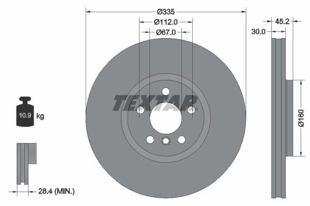 Disco de freno 92316205 TEXTAR