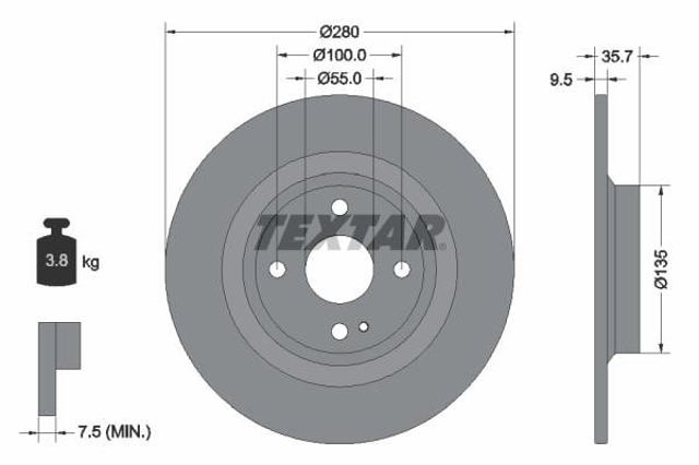 Frenos traseros 92320003 TEXTAR