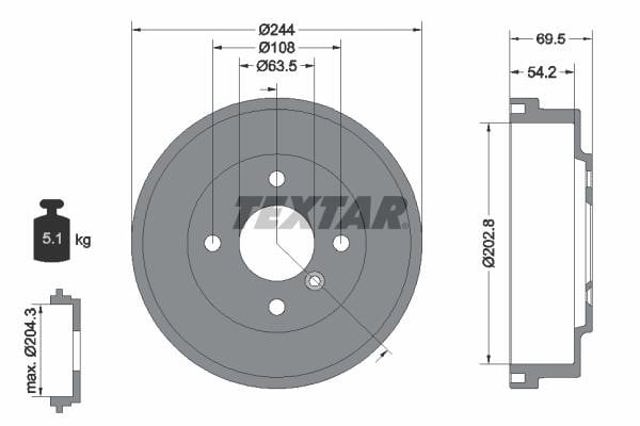 Precio del repuesto Tambor de freno trasero Fiesta VII hatchback