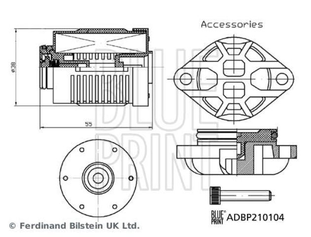 Filtro del diferencial trasero (embrague Haldex) ADBP210104 BLUE PRINT