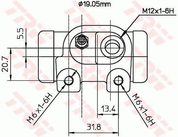 Bombín de freno de rueda trasero Peugeot 205 I (741A, C)