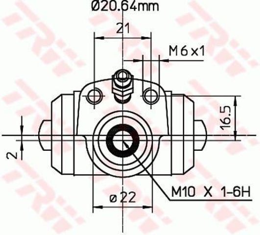 Bombín de freno de rueda trasero BWF295 TRW