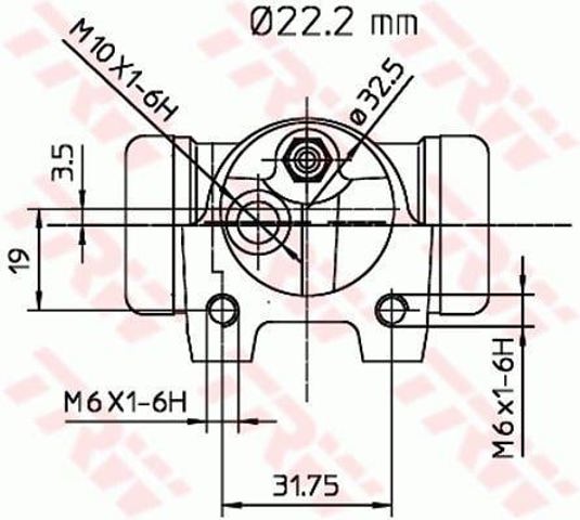 Bombín de freno de rueda trasero BWH135 TRW