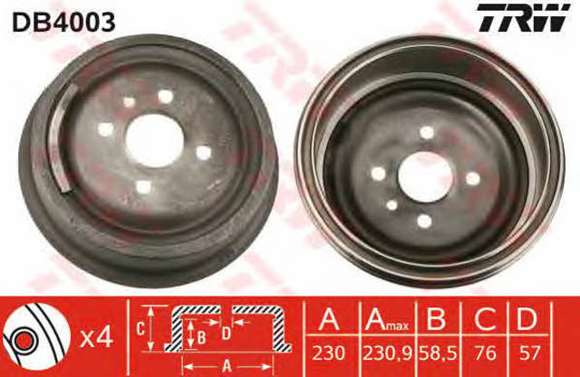 DB4003 Tambor de freno trasero comprar Almería