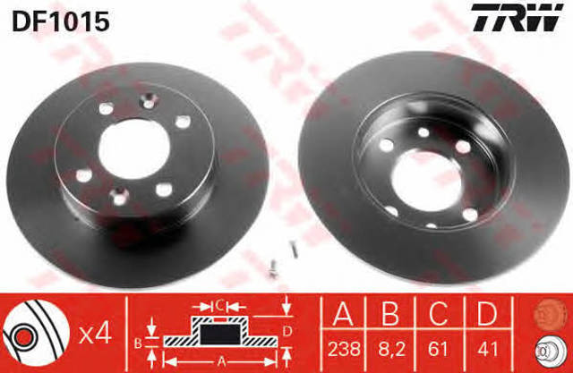TRW DF1015 Disco de freno  en stock Terrassa