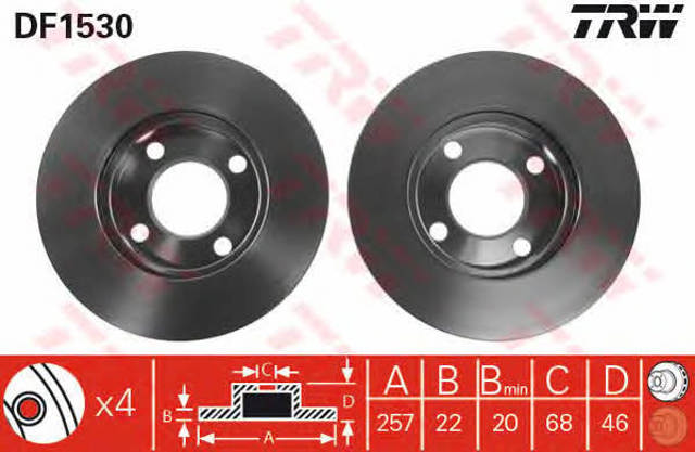 TRW DF1530 Disco de freno delantero  comprar en Murcia