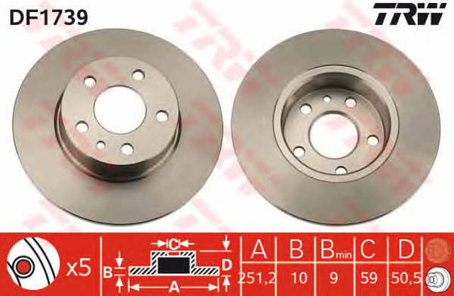 TRW DF1739 Disco de freno trasero comprar Barcelona