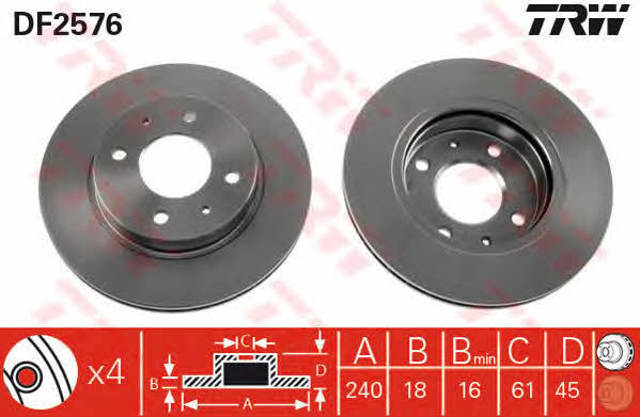 DF2576 TRW Disco de freno comprar Alcalá