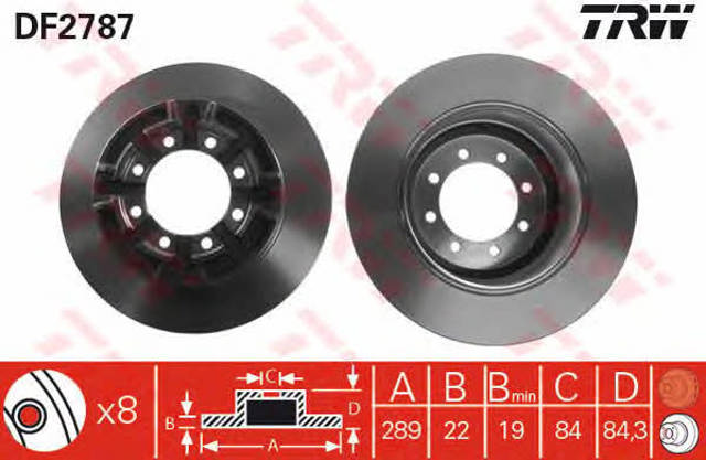 TRW DF2787 Disco de freno trasero  disponible Valladolid