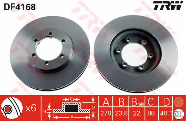 DF4168 TRW Disco de freno delantero  disponible Alicante