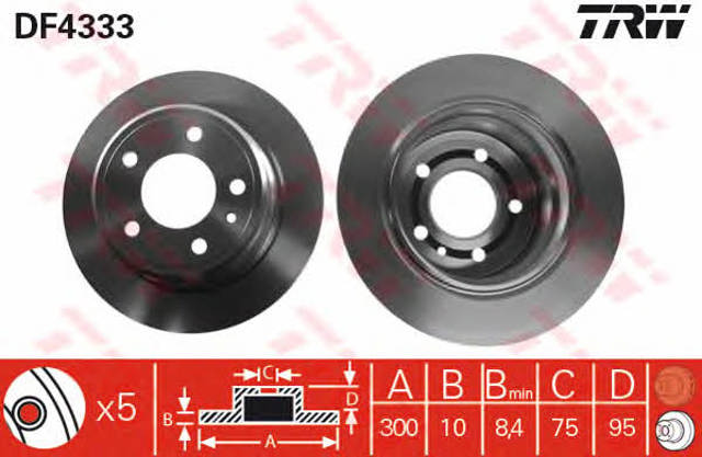 TRW DF4333 Disco de freno trasero comprar Barcelona