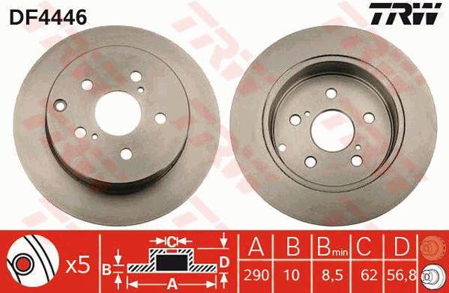 TRW DF4446 Disco de freno trasero  en stock Valencia