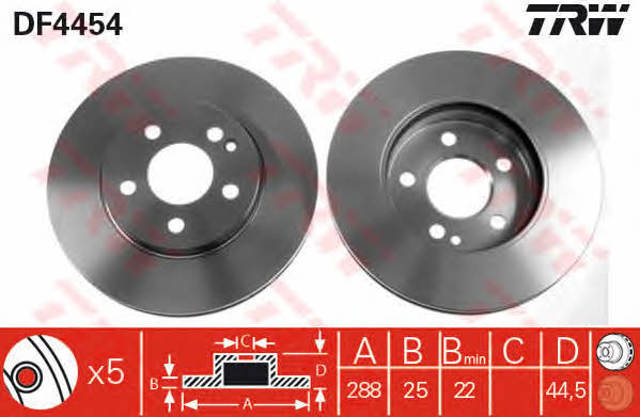 DF4454 TRW Disco de freno delantero  comprar en Jaén