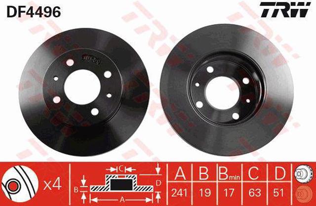 TRW DF4496 Disco de freno  en stock Valencia