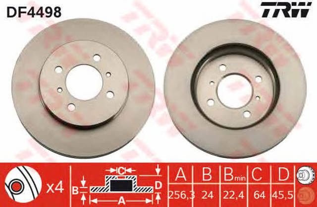 DF4498 TRW Disco de freno delantero  disponible Ourense