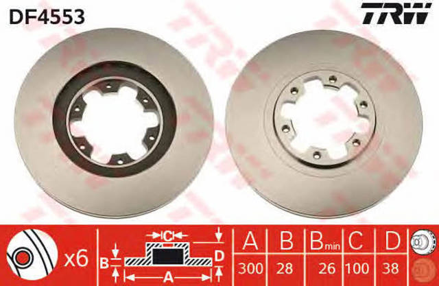 TRW DF4553 Disco de freno  en stock Salamanca