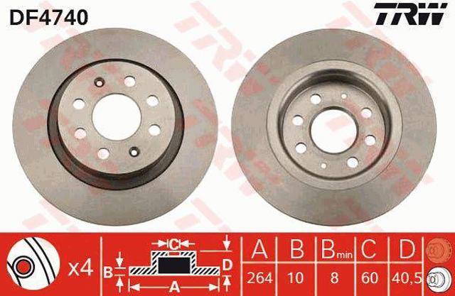 TRW DF4740 Disco de freno trasero  disponible España