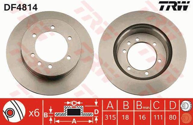 TRW DF4814 Disco de freno trasero comprar Pamplona