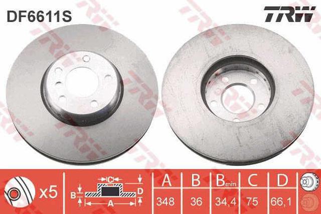DF6611S TRW Disco de freno delantero  disponible Ourense