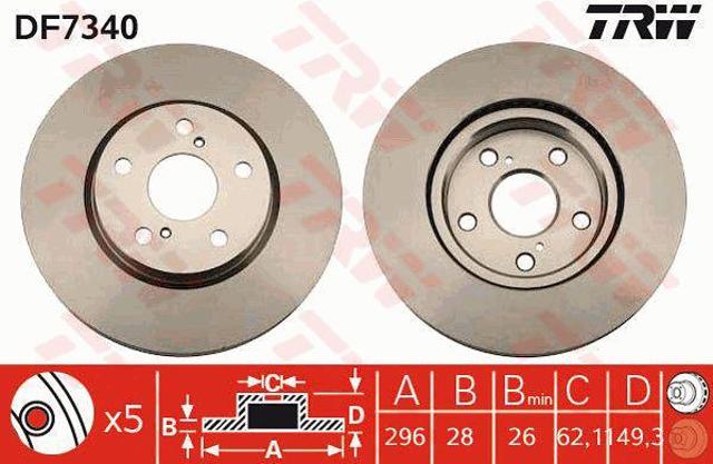 DF7340 TRW Disco de freno delantero  comprar en Jaén