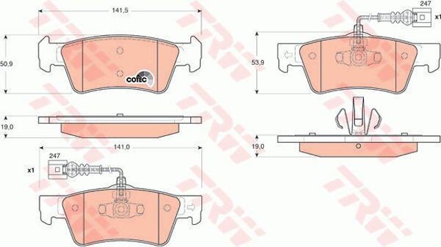 GDB1672 TRW Pastillas de freno traseras comprar Alcalá