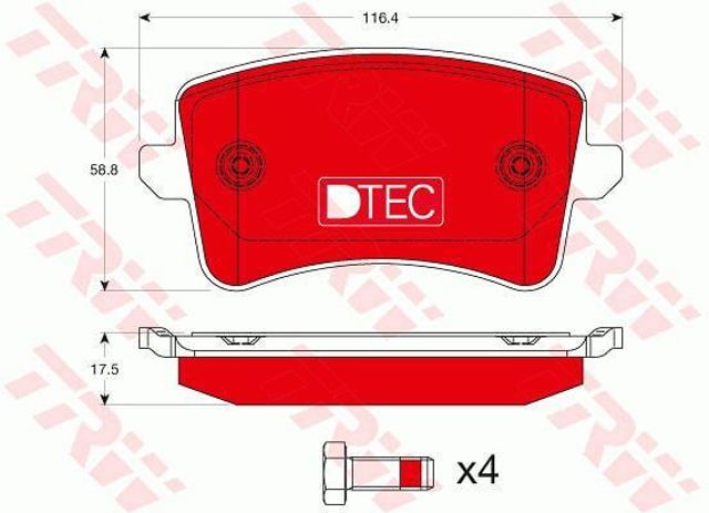 TRW GDB1765DTE Pastillas de freno traseras de disco  comprar en Albacete