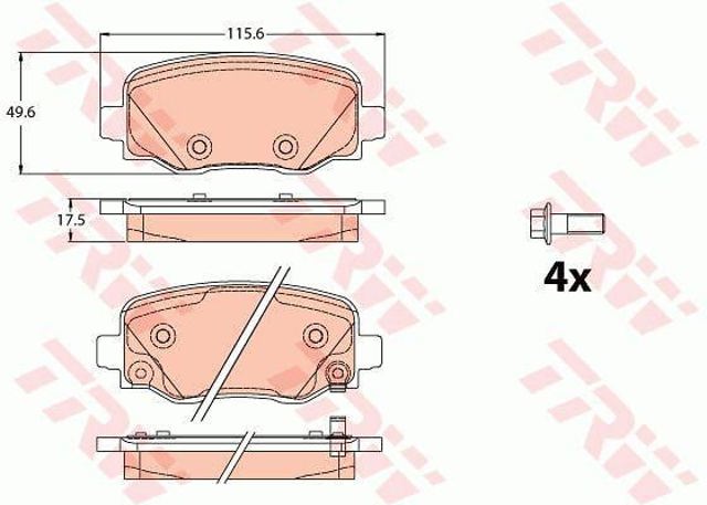 TRW GDB2116 Pastillas de freno traseras  en stock Terrassa