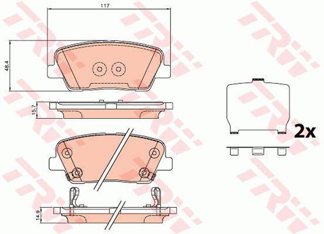 GDB3624 TRW Pastillas de freno traseras  en stock Huelva