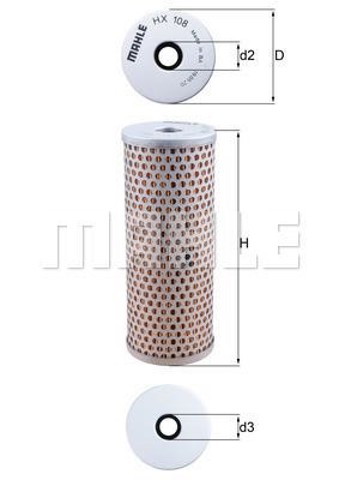 Filtro hidráulico de dirección HX108 MAHLE