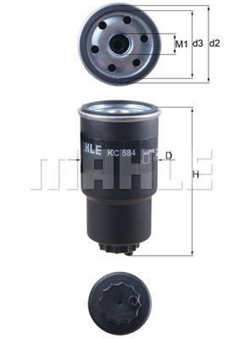 KC584 MAHLE Filtro de combustible  comprar en Oviedo