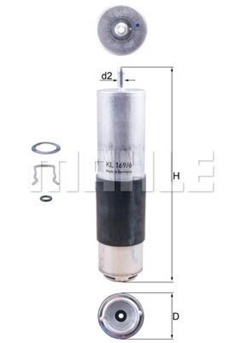 KL1696D MAHLE Filtro de combustible  en stock Gandía