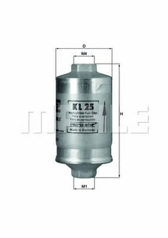 Filtro combustible KL25 MAHLE