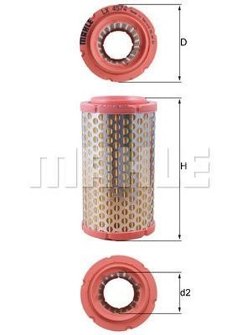 Filtro de aire coche LX4574 MAHLE