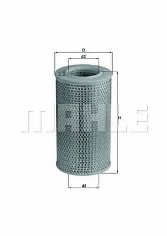 LX611 MAHLE Filtro de aire  en stock Gandía