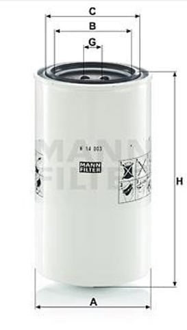 Filtro del sistema hidráulico W14003 MANN