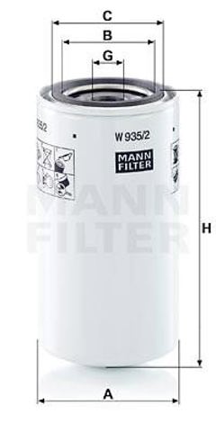 Filtro del sistema hidráulico W9352 MANN