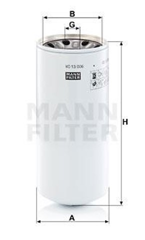 Filtro del sistema hidráulico WD13006X MANN